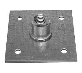 Опорная облегченная пластина Tech-Krep 60х60х2,0 мм с гайкой М12 оцинкованная - накл. 134464 