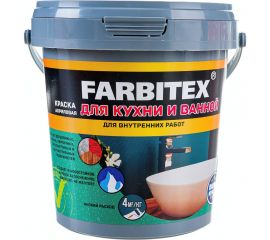 Акриловая краска для кухни и ванной FARBITEX 1.1 кг 4300007077 