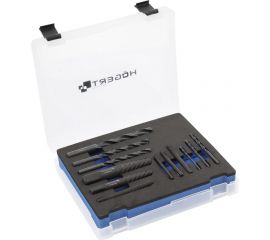 Набор экстракторов Hogert Technik со сверлами М3-М24, 12 предметов, HT8G400 
