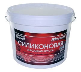 Водоэмульсионная краска Movatex PROFI силиконовая, фасадная, 14 кг Т12833 