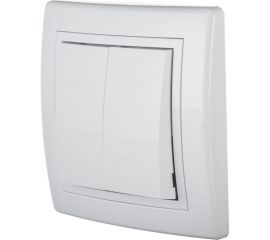 Двухклавишный выключатель Aling-conel PRESTIGE 10AX 250В, белый 606.00 113048 