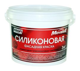 Водоэмульсионная краска Movatex PROFI силиконовая, фасадная, 3 кг Т12831 