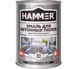 Эмаль акриловая для бетонных полов Hammer серая 1 кг ЭК000141565 