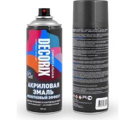 Аэрозольная эмаль Decorix (молотковый эффект; глянцевая; акриловая; темно-серый; 520 мл) 0104-11 DX 