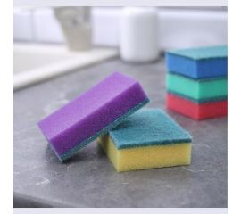 Бытовая губка Доляна Стандарт с чистящим слоем, 5 шт, 9х6х2,5 см 672772 