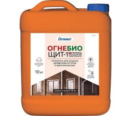 Огнезащитная пропитка Оптимист Огнебиощит-1 красный С413, 10 л OPI022 