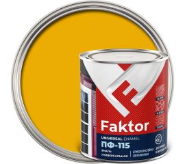 Универсальная эмаль ПФ-115 ЯРОСЛАВСКИЕ КРАСКИ FAKTOR желтая, банка 0,8 кг 214715 