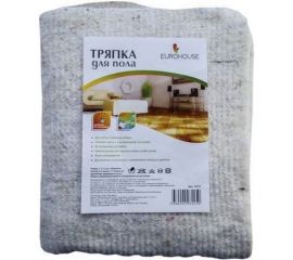 Тряпка для пола EUROHOUSE 200 г/м2, ХБ, 50х70 см, с оверлоком, серая, в рулоне 13953 