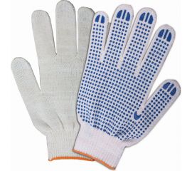Трикотажные перчатки ООО ГУП Бисер, с ПВХ, 10 класс, белый 2225544124526 
