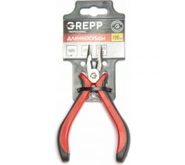 Длинногубцы мини Ladina GREPP прямые, никелированные авторазжим, двухкомпонентная рукоятка, 130 мм 205-123 