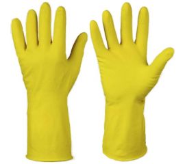 Резиновые хозяйственные перчатки ФАКЕЛ ЛОТОС с хлопковым напылением, 8М 50762000.002 