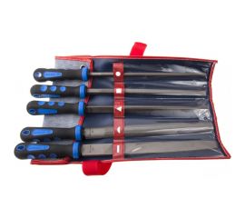 Набор напильников 250 мм, двухкомпонентные рукоятки, 5 предметов KING TONY 1015GQ 