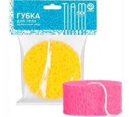 Губка для тела TIAMO SPA КРУГ Люкс с петлей, коралловый поролон 7756 