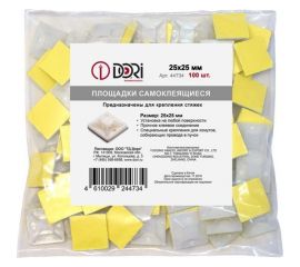 Самоклеящаяся площадка для крепления стяжек DORI 25х25 мм белая упаковка 100 шт 44734 