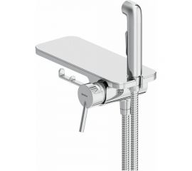 Монтируемый в стену смеситель Damixa Origin Bit с гигиеническим душем и полкой, хром 773500000 