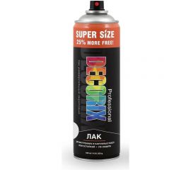 Аэрозольный лак Decorix PROFESSIONAL SUPER SIZE (акриловый; бесцветный; глянцевый; 650 мл) 0139-32 DX 