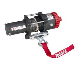 Электрическая лебёдка RUNVA 12V 3500A lbs 1588 кг синтетический трос EWT3500ASR 