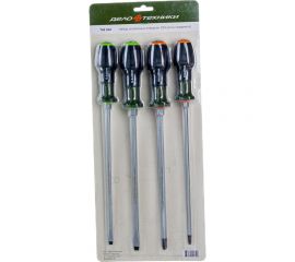 Набор усиленных отверток Дело Техники с трехкомпонентными рукоятками PH, SL 4 штуки 748040 