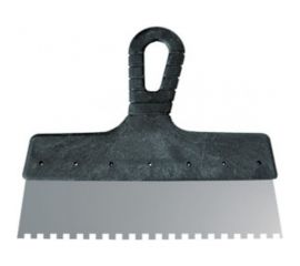 Фасадный нержавеющий зубчатый шпатель FIT IT 350 мм / зуб 10 мм 06644 