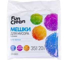 Мешки для мусора ""Особо прочные"" 35 л, 20 шт, черные, с ручками, пласты Fun Clean 6361 