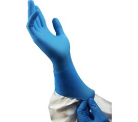 Нитриловые перчатки c текстурированными пальцами Puretech Neutrino Protect 30см, XL, голубые, 50пар G3054 