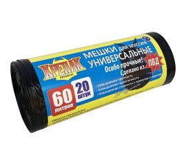 Мешки для мусора Особо прочные ПВД 60 л, 20 шт Крепак 10795 