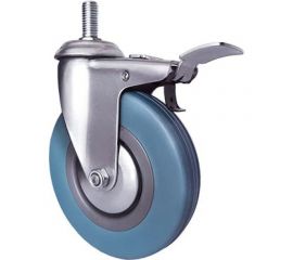 Колесо аппаратное поворотное с болтом и тормозом Longway SCtgb 42 