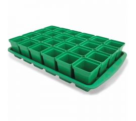 Комплект для рассады ЛЕТО Урожай-24 пластик, 24 стакана, поддон, 47x29x9 см 6790 