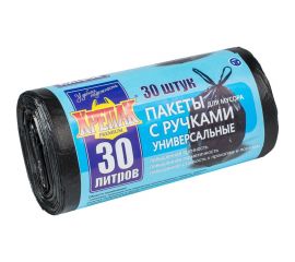 Мешки для мусора с ручками в рулоне 30 л, 30 шт Крепак 10283 