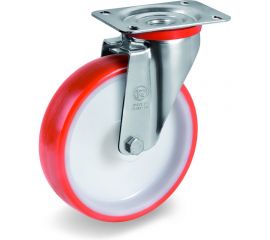 Колесо поворотное с подшипником скольжения (100х30 мм; 170 кг; полиуретан/полиамид) Tellure Rota 604202 