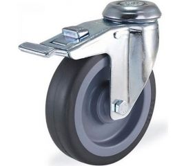 Поворотная колесная опора под болт с тормозом KAMA 2800-MTB-125-F18 