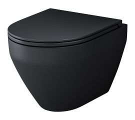 Подвесной унитаз AM.PM Spirit V2.0 FlashClean с сиденьем микролифт, черный матовый C701700MBSC 