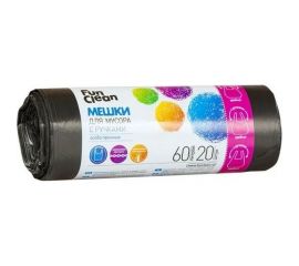 Мешки для мусора “Сверхпрочные” 60 л, 20 шт, черные, ролик Fun Clean 14762 