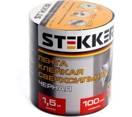 Клейкая сверхсильная лента STEKKER 0,7x100 мм, 1,5 м, черная INTP9-0715-10 39918 