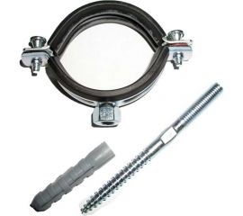 Оцинкованный хомут с резиновым уплотнителем MasterProf 3"", M10, с шурупом и дюбелем ИС.140024 