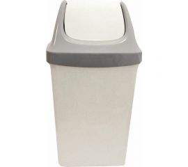 Ведро-контейнер для мусора IDEA Свинг 25 л, с крышкой (качающейся), 58x32x28 см, серое, М 2463 602549 