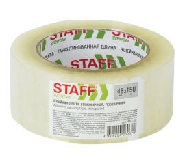 Упаковочная клейкая лента Staff 48 мм х 150 м, прозрачная, толщина 40 микрон 440160 