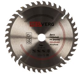 Диск пильный по дереву твердосплавный (190х20/16 мм; 40 зубьев) REDVERG 6621221 