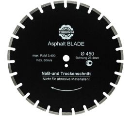 Алмазный диск сегментированный по асфальту 450х10х25.4 мм TORGWIN T875154 
