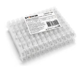 Клеммная винтовая колодка STEKKER, линейка 12 штук,полиэтилен, LD227-3A 39077 