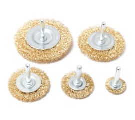 Набор кордщеток дисковых латунных (5 пр, 1/4"", 25-75 мм) для дрели Rockforce RF-BWS501 