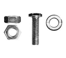 Болт Невский Крепеж DIN 933, с шестигранной головкой, оцинк., М8x50 + гайка + шайба 3 шт. 823954 