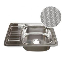 Врезная мойка mixline 50х65х18 см, 0.8, правый выпуск 3 1/2, с сифоном, декор 532311 