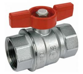 Шаровой кран Giacomini, R851, 1 1/4, ВВ, ручка-бабочка красная, хромированный R851X026 