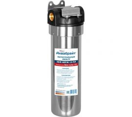 Магистральный фильтр АКВАБРАЙТ 10 из нержавеющей стали, с пластиковой крышкой АБФ-НЕРЖ-12-ПЛ 33678 
