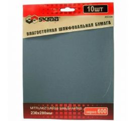 Бумага влагостойкая абразивная (10 листов; 230х280 мм; P600) SKRAB 35726 