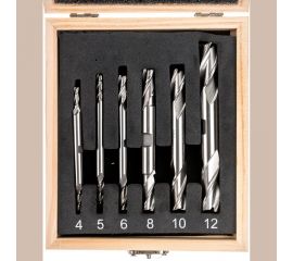 Набор фрез концевых 2-х сторонних по металлу из 6 шт, 4,5,6,8,10,12 мм, Z=3, Р18 CNIC 53665 