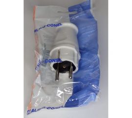 Массивная вилка Aling-conel MEDIUM с заземляющим контактом 16A 250В, белый 305.0 137004 