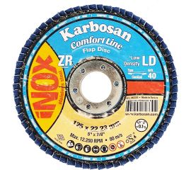 Диск лепестковый по нержавеющей стали Flap 125x22 мм, Р40 Karbosan 82330 