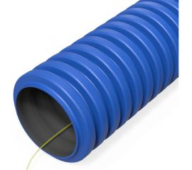 Гибкая гофрированная двустенная труба ПНД Промрукав тип 450 SN34 с зондом синяя d32 50м PR15.0255 
